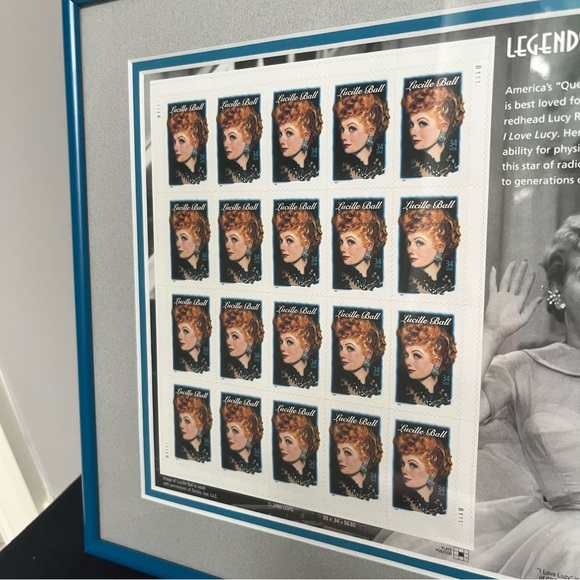 Lucille Ball, I Love Lucy Legends of Hollywood Stamps Framed Keepsake 1950s USPS - Picture 3 of 9